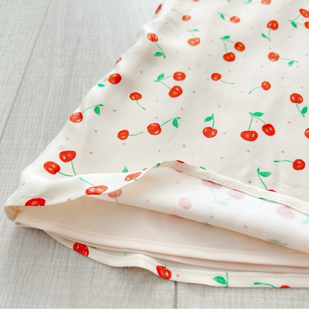 Zara cherry print satin mini dress - Picture 6 of 12